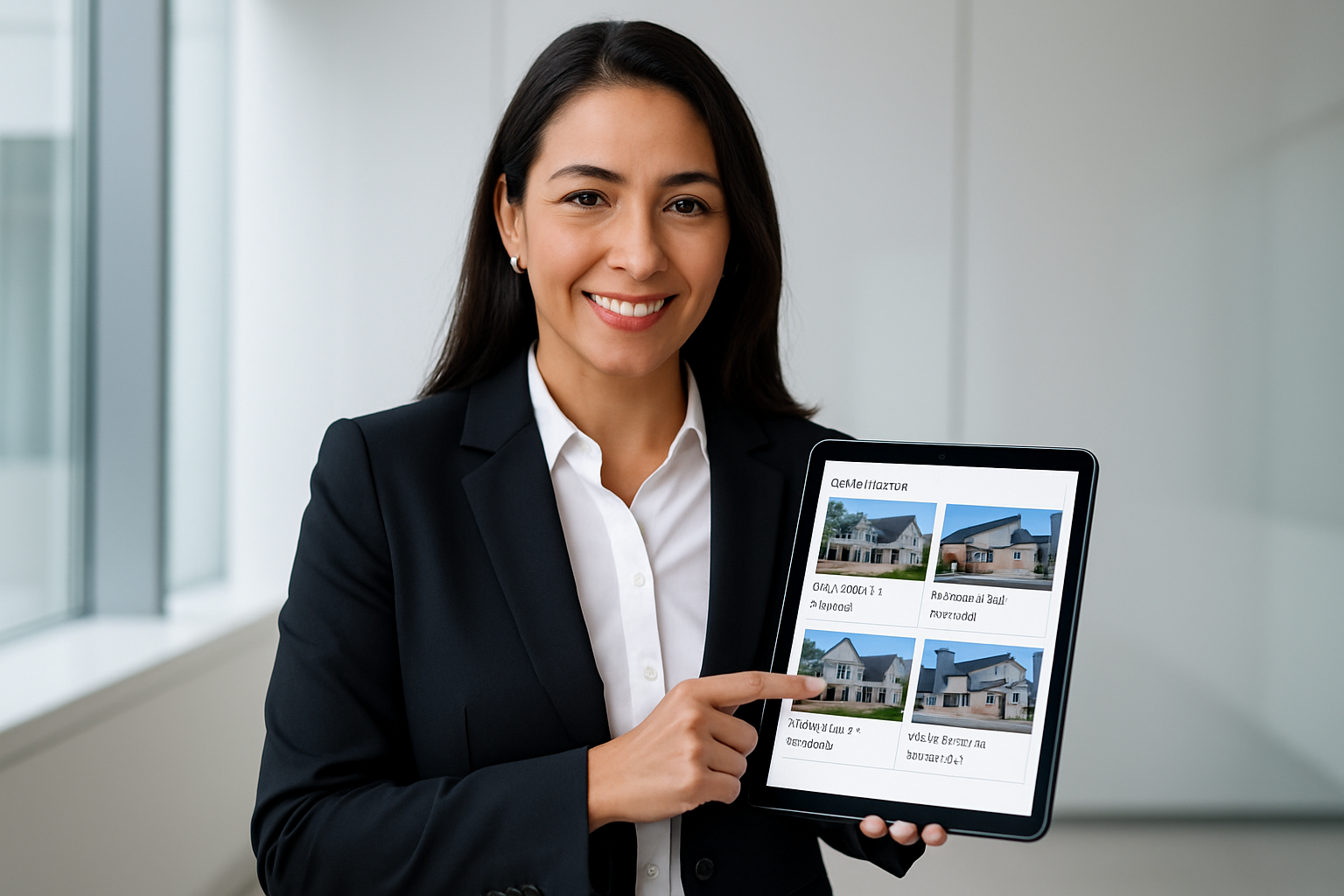 Agente inmobiliario usando tablet